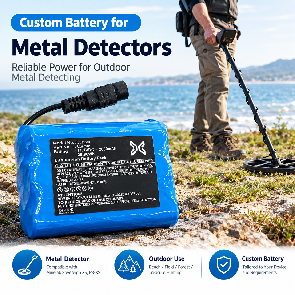 Custom Metal Detector Battery Custom Metal Detector Battery