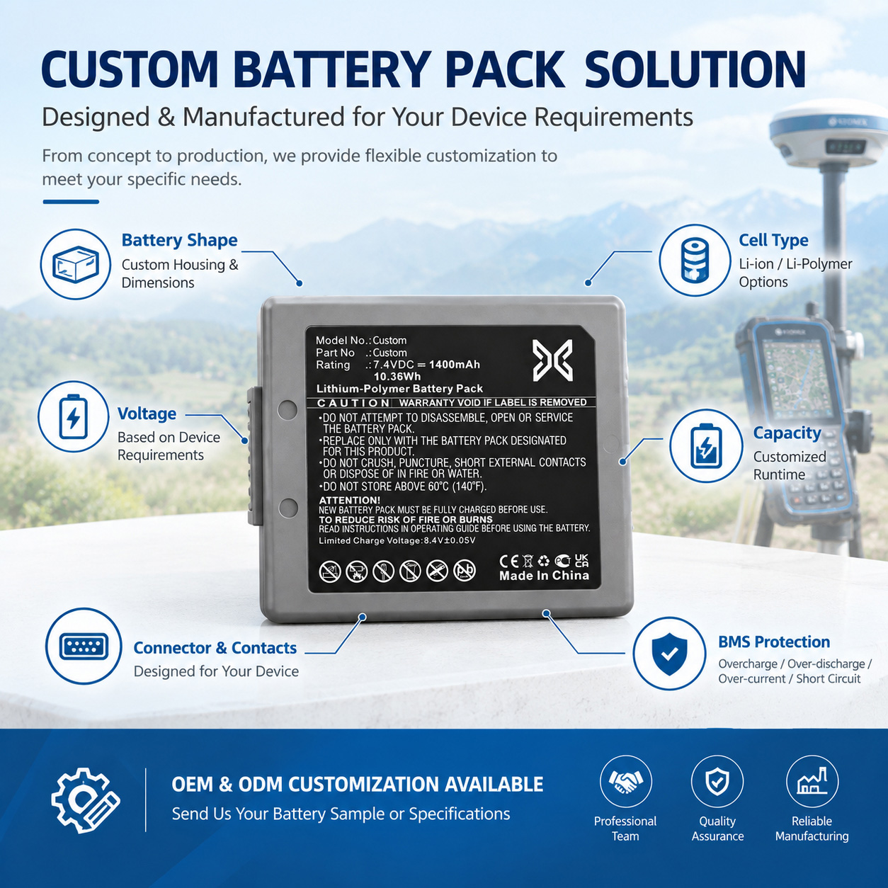 Custom RTK Battery Pack Custom RTK Battery Pack