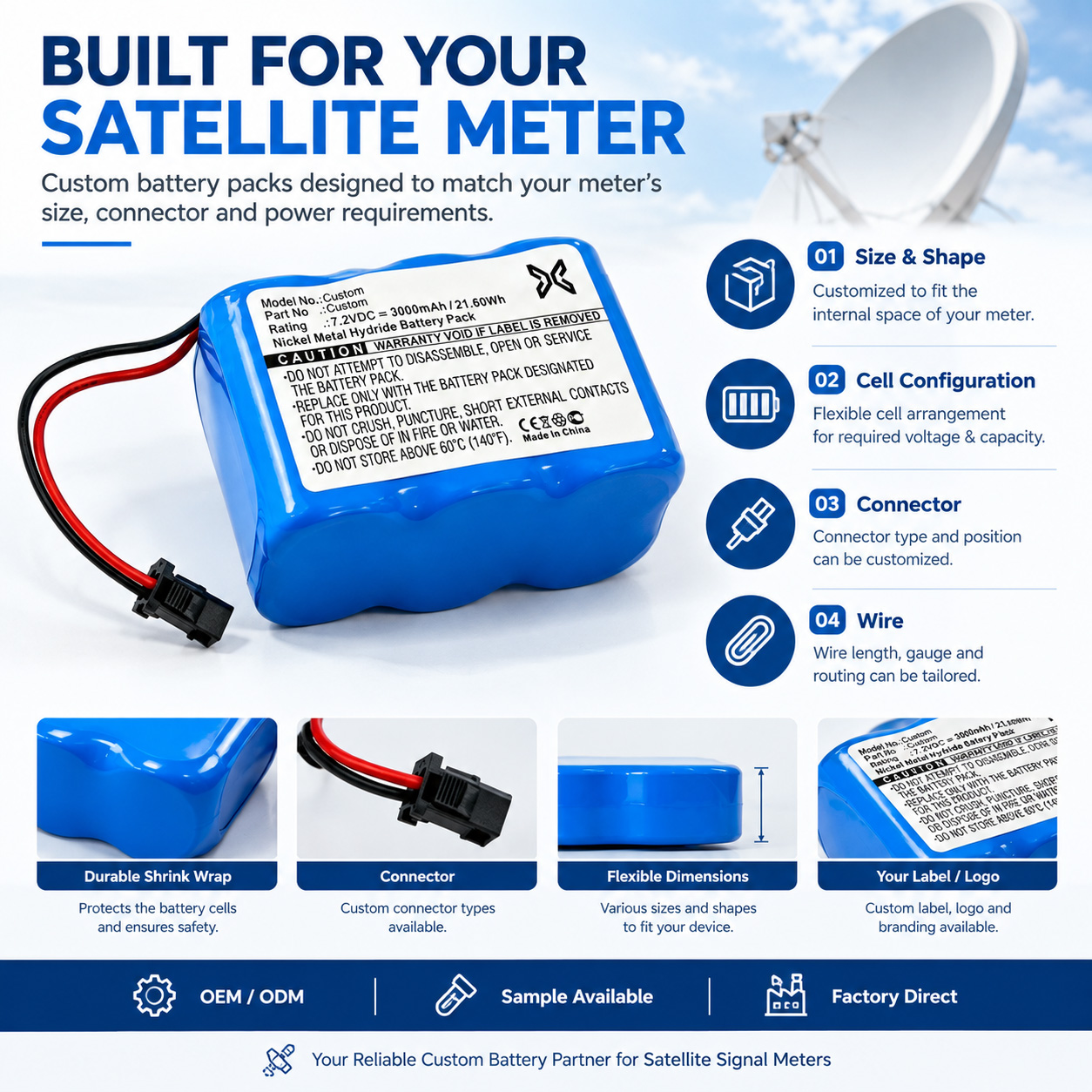 Custom Satellite Meter Battery Pack Custom Satellite Meter Battery Pack