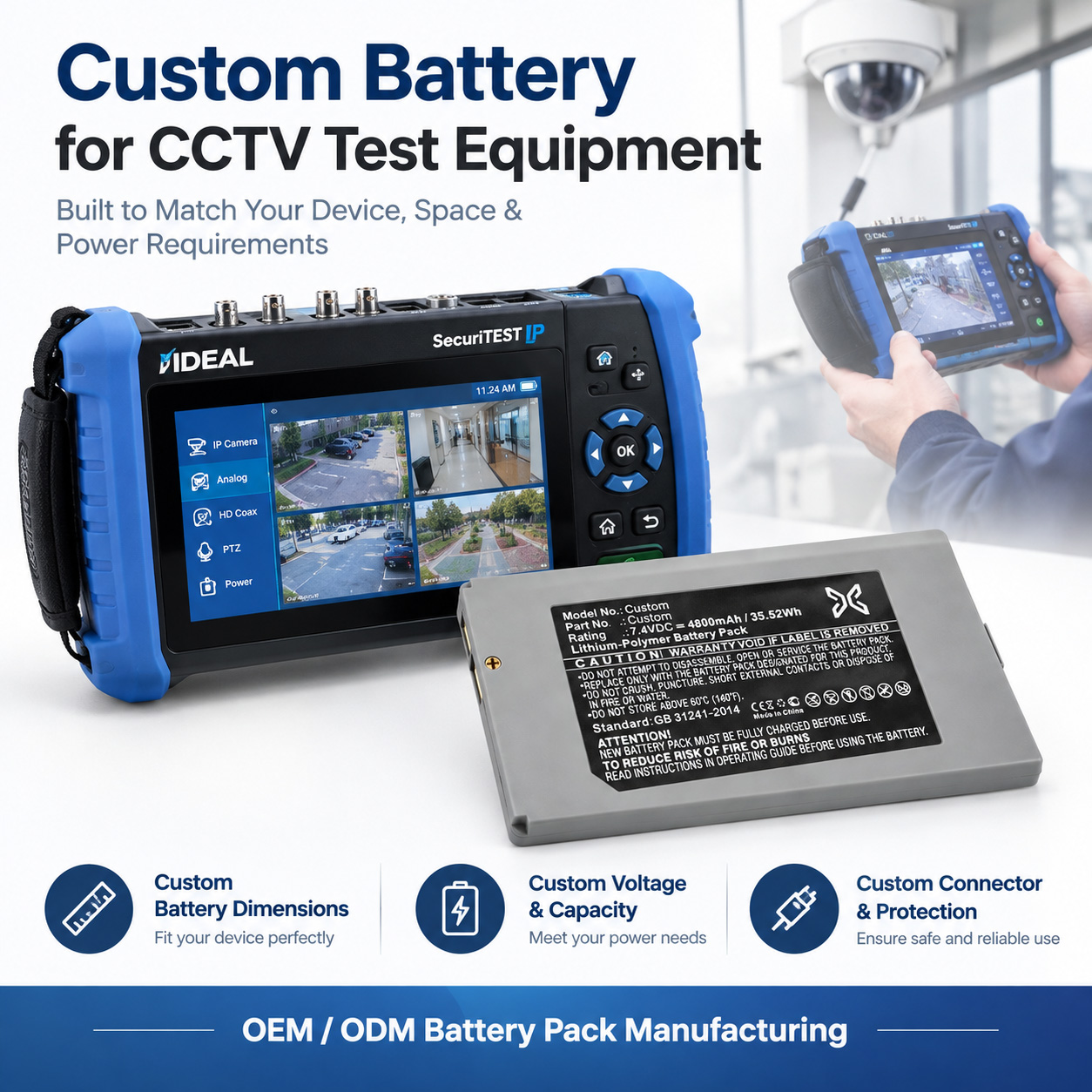 CCTV Test Equipment Battery CCTV Test Equipment Battery