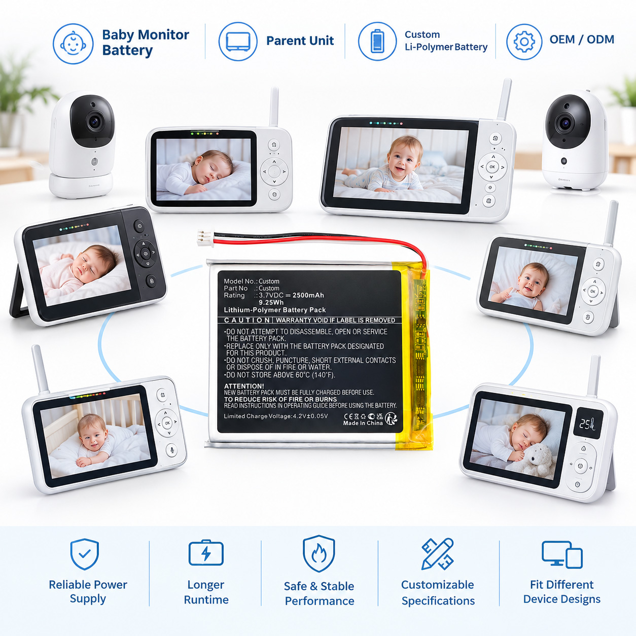 Custom Baby Monitor Battery Custom Baby Monitor Battery