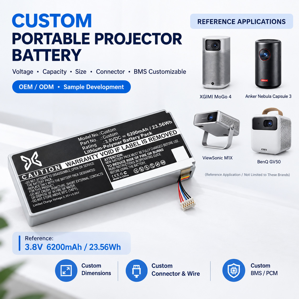 Custom Projector Battery Custom Projector Battery