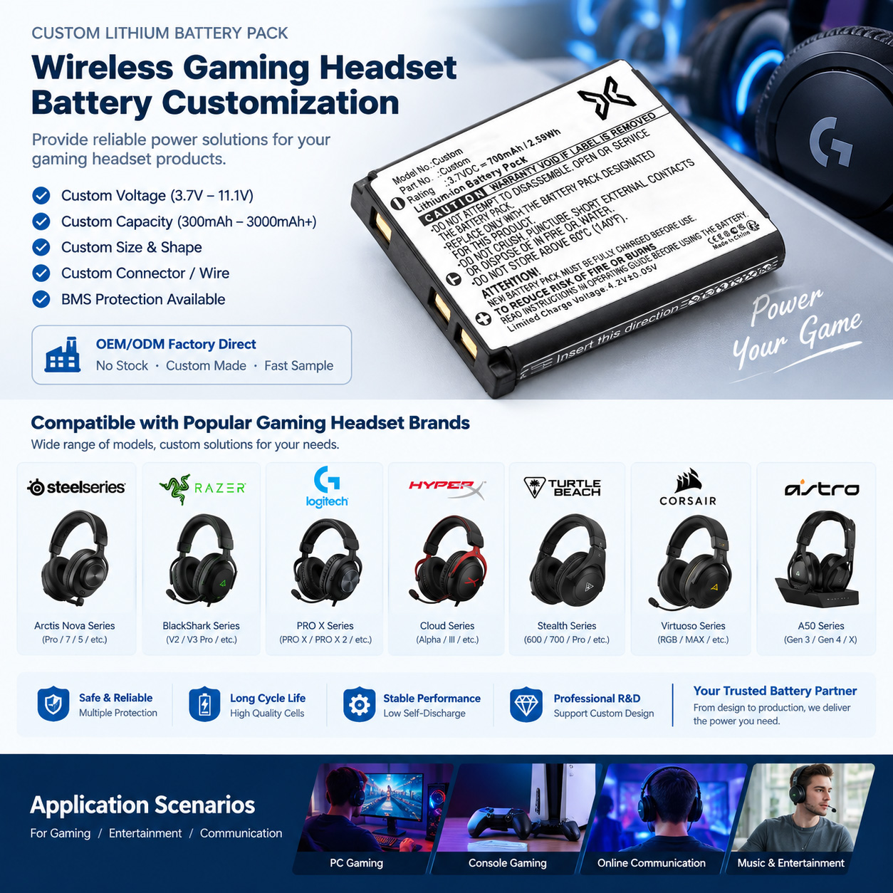 Wireless Gaming Headset Battery Wireless Gaming Headset Battery