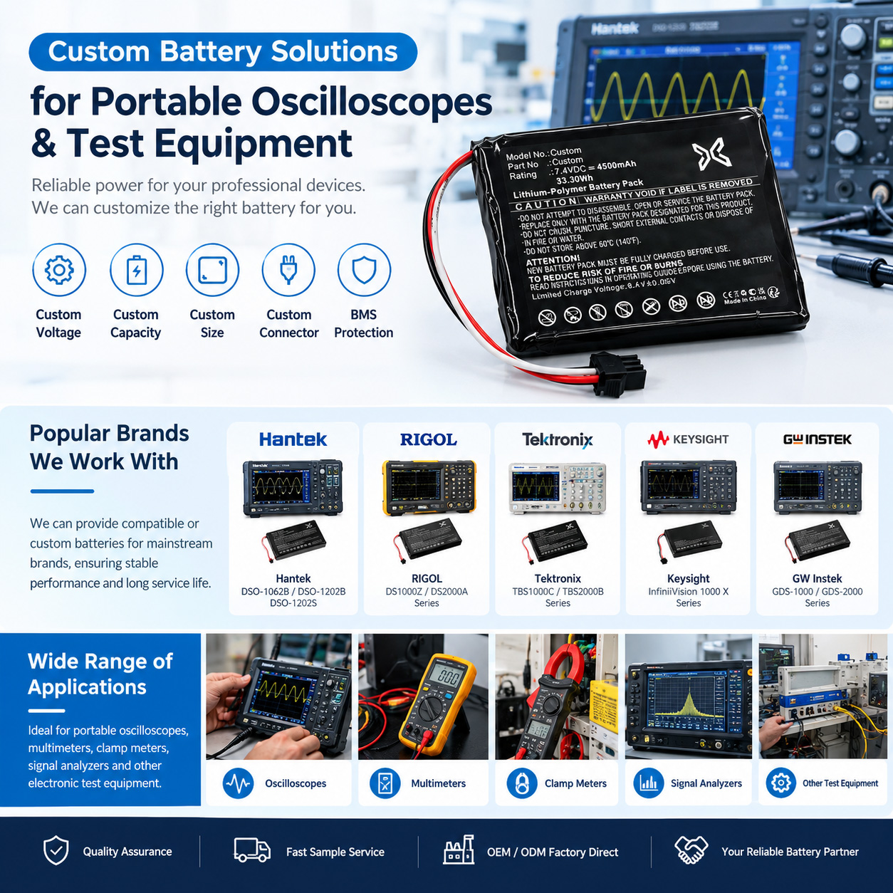 Custom Oscilloscope Battery