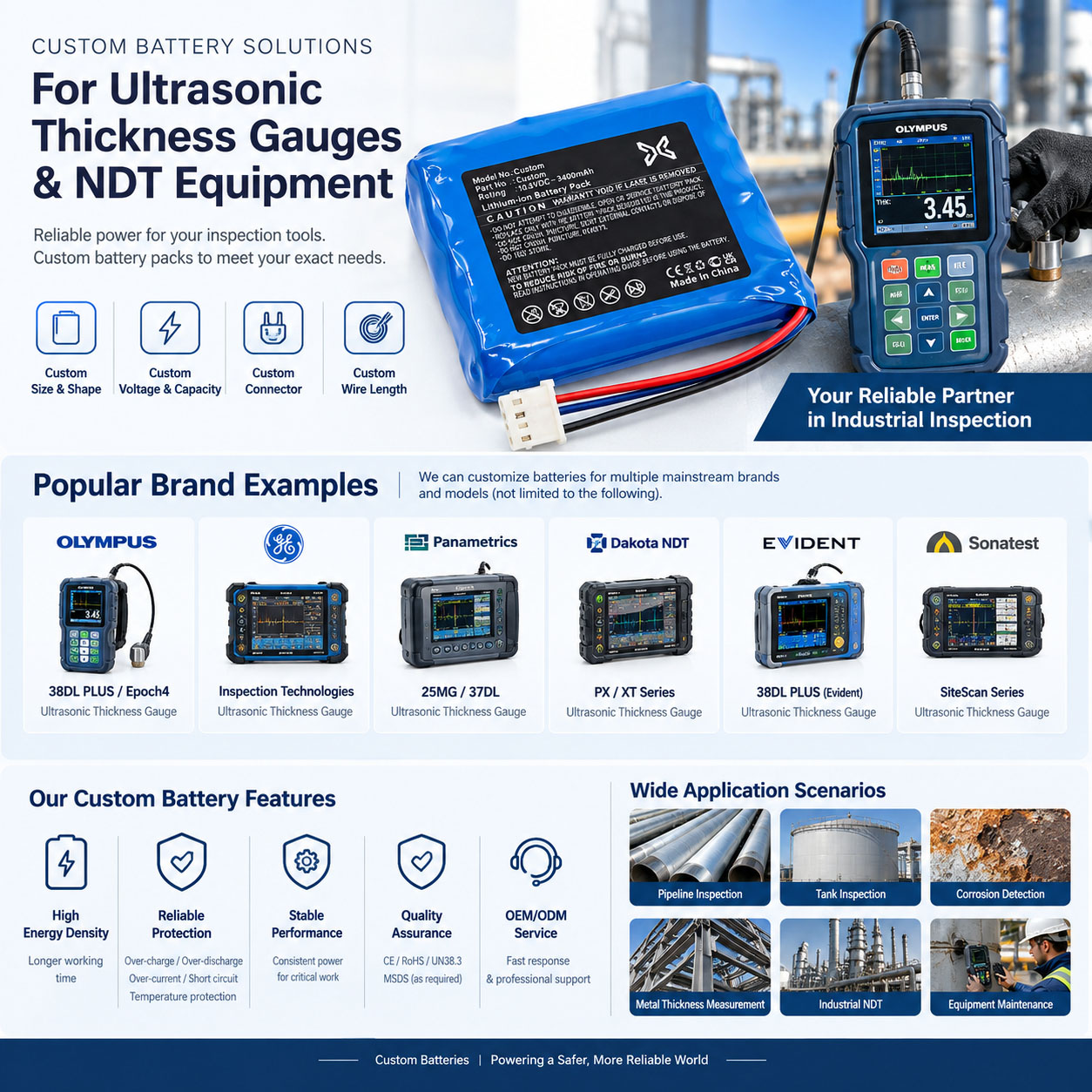 Ultrasonic Thickness Gauge Battery Ultrasonic Thickness Gauge Battery