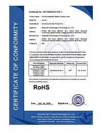 RoHS Battery Compliance Documentation