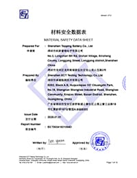 Lithium Battery Safety Data Sheet